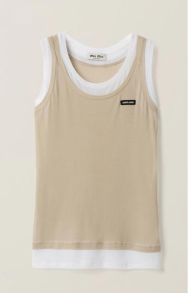 Miu Miu Tank top ribbed jersey