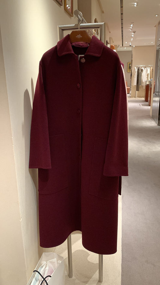 Hermes women's Coat wool - Burgundy