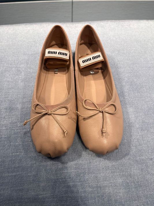 MiuMiu Leather Ballerina
